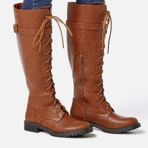 Cognac Carter Riding Boots Size 9